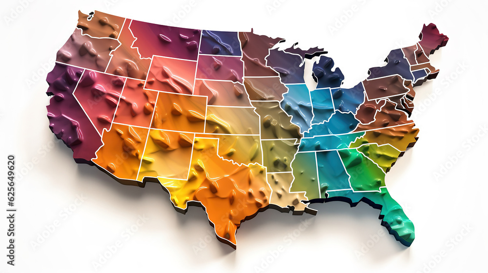 Blank similar USA map isolated on white background. Generative Ai Stock ...