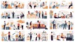 © GED - Business Concept illustrations. Collection of scenes with men and women taking part in business activities.Business Strategy research,Business icons.illustrations