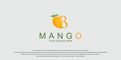 Wall Mural - Creative mango logo design with unique concept| premium vector