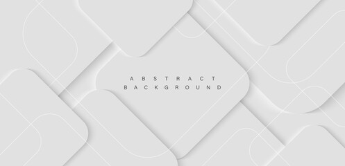 White abstract background with square shape and light shadow. Elegant overlay geometric shape design. Suit for poster, banner, brochure, presentation, website, flyer. Vector illustration