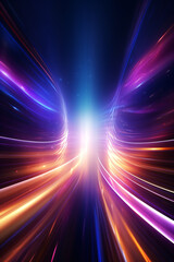 abstract colorful wavy lines on a dark background created with AI