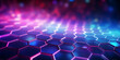 Abstrakter futuristischer Hintergrund mit blau pinken Hexagons. Datenübertragung Konzept - erstellt mit KI