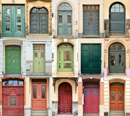 Wall Mural - Collage of beautiful old doors
