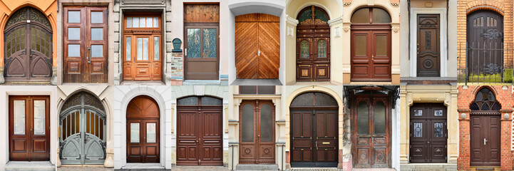Wall Mural - Collage of beautiful old doors