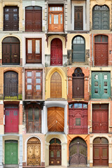 Wall Mural - Collage of beautiful old doors