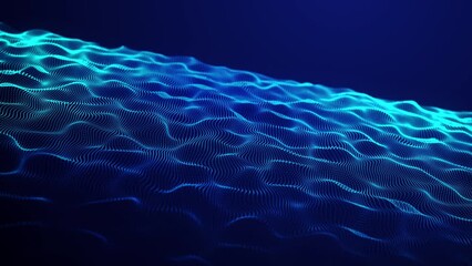 Wall Mural - futuristic particle wave. abstract technology background. big data visualization. 3d rendering. 4k a