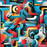 Fototapeta Młodzieżowe - Geometric pop art pattern, Seamless creative texture  