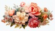 © Damerfie - set of flowers and leaves botanical hand drawn isolated on white background