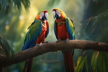 Lively Parrots - AI Generated