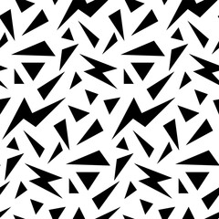 Abstract background with various sharp, zigzag, triangles, lightning and arrow patterns. Aggressive background with movement. Printing on textiles and paper