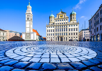 Sticker - famous old town of Augsburg - bavaria