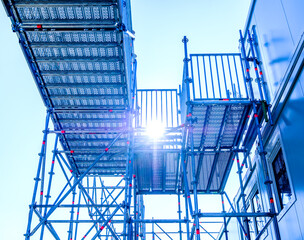 Poster - typical scaffolding at a construction site