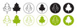 Parsley leaf icon set. coriander leaves vector symbol set.