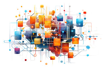 abstract futuristic shape isolated on a transparent background, generative ai