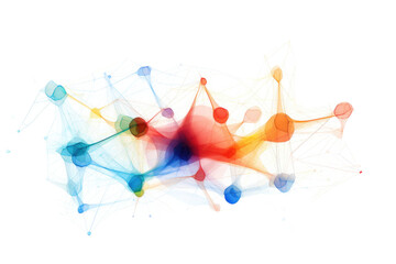 Wall Mural - abstract futuristic colorful shape isolated on a transparent background, generative ai