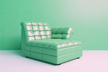 chair in mint green a living room painted green. minimalist design idea style of pastel colors.