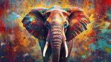 Artistic Portrayal Of An Elephant, Generative AI.