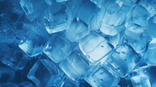 Winter Blue Ice Cube Texture Background Generative AI