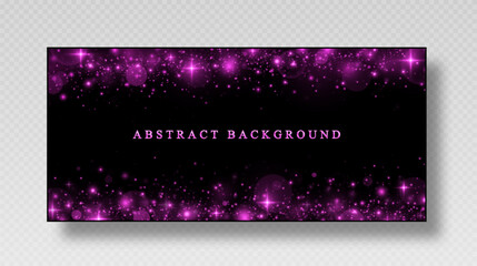 Wall Mural - luxury space banner. glowing banner with pink particles. glittering background template.