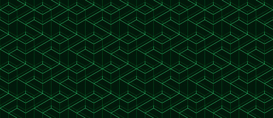  Vector seamless cubic hexagon pattern. Abstract geometric low poly background. Stylish grid texture.