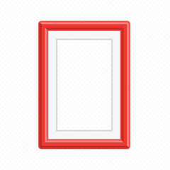 Wall Mural - Red wooden frame in realistic style. Picture frame colorful for your web design. Abstract colorful picture frames on background.