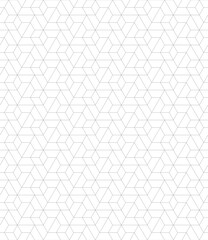 Vector seamless linear pattern with rhombuses. Abstract geometric low poly background. Stylish hexagon grid texture.