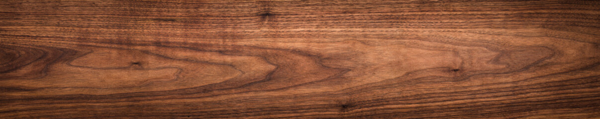 Wall Mural - Wood texture background. Walnut wood texture. Extra long plank texture background.