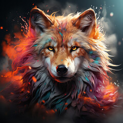 Naklejka na meble An energetic and majestic wolf art