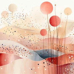 Wall Mural - An abstract geometric pattern with waves and dots. Generative AI. 