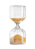 Fototapeta Mapy - Hourglass with flowing sand isolated on white