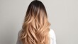 © Eduardo - Model woman from back with hair dyed with the ombre or balayage technique, hair dyeing, Generative AI