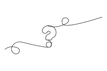 Wall Mural - Question mark linear. One continuous line question mark. Vector illustration. stock image.