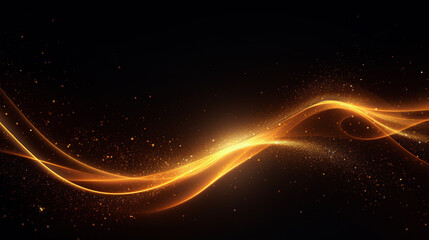 golden particles lines background, generative ai