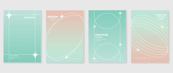 fluid gradient background vector. cute and minimal style posters with colorful, geometric shapes, fr