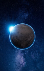 Wall Mural - planet in the outer space, 3d rendering.