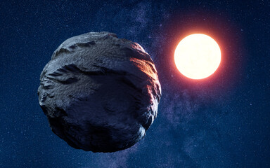 Wall Mural - planet in the outer space, 3d rendering.