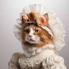 Sticker - Cat in wedding dress