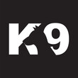 training k9 Dog logo design vector ideas on a black background	