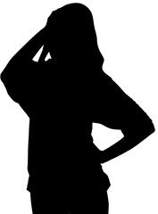 Digital png silhouette of woman standing on transparent background