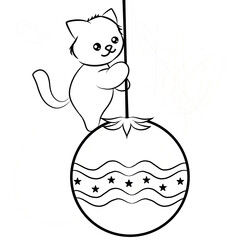 Wall Mural - cat with a ball