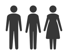 立っている3人のアイコン･ピクト - ジェンダー･ジェンダーレス･多様性･LGBTQ のイメージ
