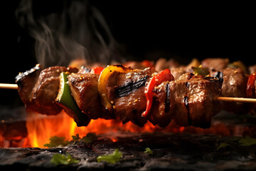 shish kebab on skewers	