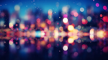 Bokeh City Lights Blurred Background Effect With Light Sparks