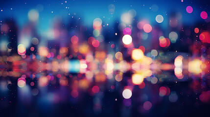 bokeh city lights blurred background effect with light sparks