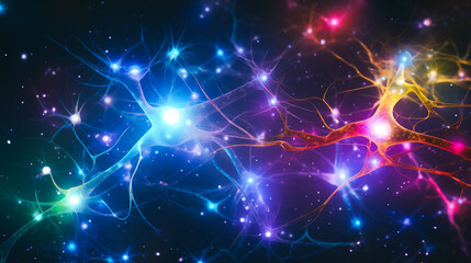 a network of interconnected neurons, representing the brain, with mathematical formulas and equations flowing within the connections