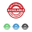 © Jupu - EMI Finance available Badge icon, logo, flat vector, stamp, sticker, financial, logotype. money, bank, loan available. No down payment.