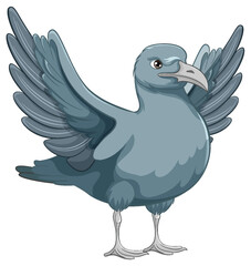 Wall Mural - grey bird ready to fly