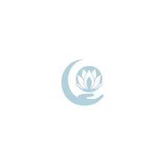 Wall Mural - Lotus flower human care logo isolated on white background