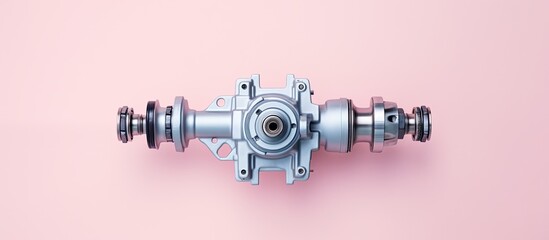 Fototapete - Photo of a metallic object with a vibrant pink backdrop with copy space