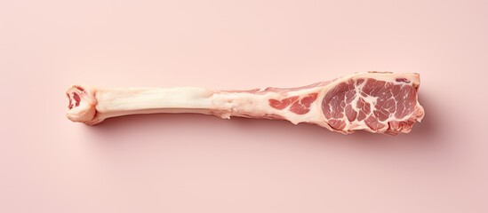 Poster - Photo of a raw steak on a vibrant pink background with copy space